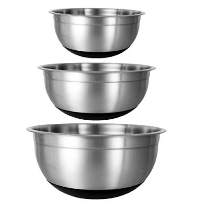 Image of Buckingham Set of 3 Mixing Bowls (18, 20 &amp; 28 cm) with Non Slip Silicon base by