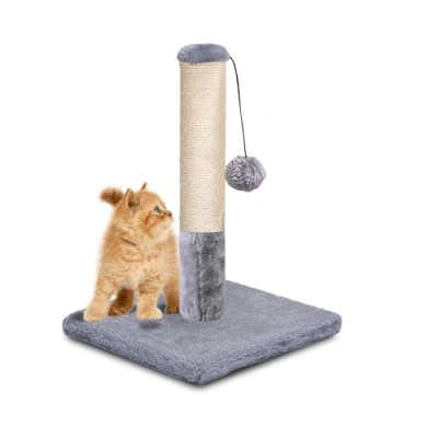 Image of Cat Tree, Scratch Post Multi Level Stable Climbing Tower Activity Trees with Ladder, Furniture Play House for Kitty Kitten, Indoor Pet (Light Grey 28 * 37cm)