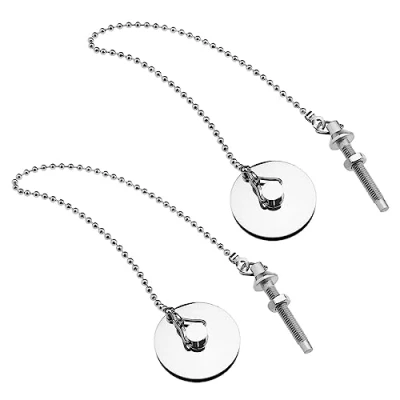 Image of VGOL 2PCS Chrome Basin Sink Plug with Stay &amp; Ball Chain 1 1/2 Inch 38mm Drain Stopper Cover for Kitchen Bathroom Bathtub Handbasin
