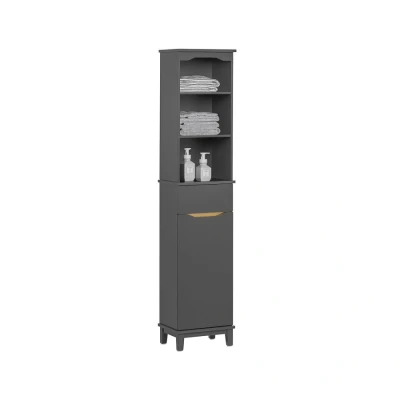 Image of Bathroom Tall Cabinet Cupboard Storage,BZR112 DG Sobuy