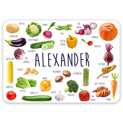 Image of Paper Themes Personalised Placemat for Kids (Vegetables)