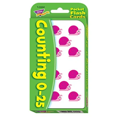 Image of Trend 56 Piece 8 x 13 cm Counting 0 to 25 Pocket Flash Cards, White