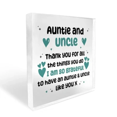 Image of Red Ocean Gift For Auntie And Uncle Christmas Birthday From Niece Nephew Acrylic Block Him Her Family Keepsake