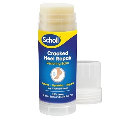 Image of Scholl Severe Cracked Heel repair Restoring Balm, to Very Dry and Heels, Intensely Moisturising for Healthy Feet with 25% Urea, Epsom Salts Essential Oils