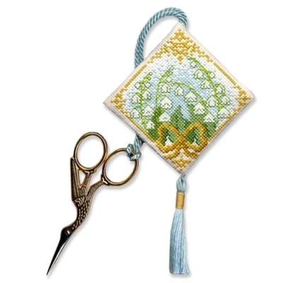 Image of Lily of the Valley Scissor Keep Cross Stitch Kit