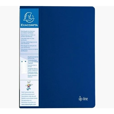 Image of Exacompta Ref 88302E Opaque PP Display Book 240 x 320mm in Size, Suitable for A4 Documents, Crystal Clear Pockets, 0.8mm Polypropylene, 30 60 Viewing Pages Blue