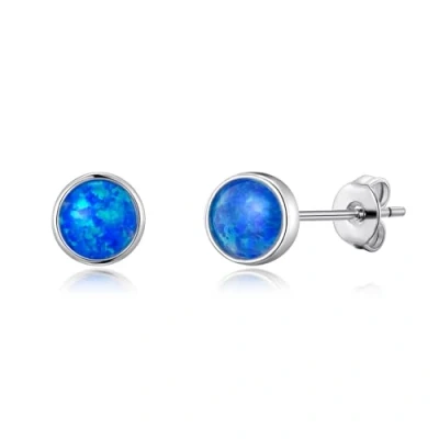 Image of Philip Jones Synthetic Blue Opal Stud Earrings
