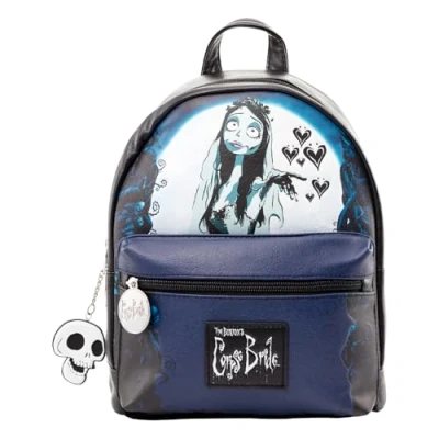 Image of Pyramid International Corpse Bride Fashion Backpack Luxury Faux Leather, Unique Lining, Matching Zipper Accessory, Inner &amp; Outer Pockets, Durable Stylish, A Great Pick for Fans