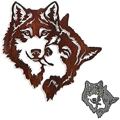 Image of Cutting Dies for Card Making, YunTrip 2Pcs Animal Wolves Metal Die Cuts Stencil DIY Scrapbooking Album Embossing Photo Crafts Paper Cards Decorative Craft