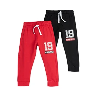 Image of chicco Children and Young People Set 2 Pieces Long Tracksuit Pants Sweatpants, Multi Coloured, 7 Years