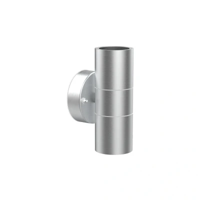Image of GU10 Up/Down Standard Round Base Wall Light Stainless Steel Kosnic Swimley