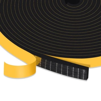 Image of YIMIKI Draught Excluder Weather Stripping 12mm(W) x 3mm(T),High Density Foam Seal Tape,Windows Doors Insulation Tape,Soundproof Shockproof House Sealing,3 Rolls, Total 15M Long