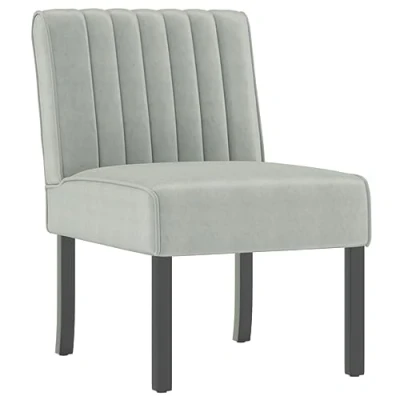 Image of vidaXL Light Grey Velvet Slipper Chair Luxurious Furniture with Comfortable Seating, Stable Construction and Easy Assembly Perfect for Office, Living Room