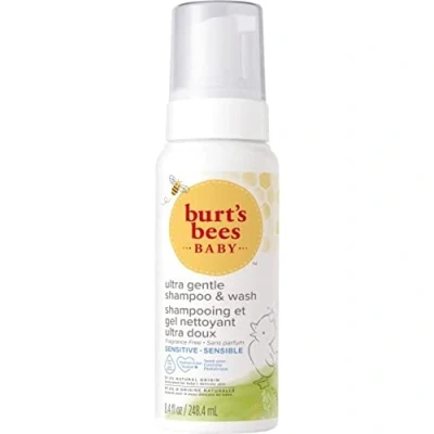 Image of Burt’s Bees Baby Shampoo &amp; Body Wash for Sensitive Skin, Ultra Gentle Bath, Fragrance Free, 248.4 ml