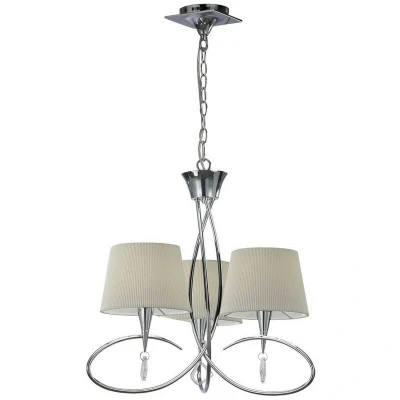 Image of Mara Ceiling Pendant 3 Light E14, Polished Chrome with Ivory White Shades