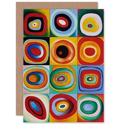 Image of Wee Blue Coo FARBSTUDIE QUADRATE BY WASSILY KANDINSKY ART GREETINGS CARD