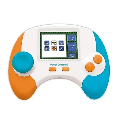 Image of Lexibook, Power Console®, Bilingual educational game console with 100 activities, English/Spanish, White/orange/blue, JCG100i2