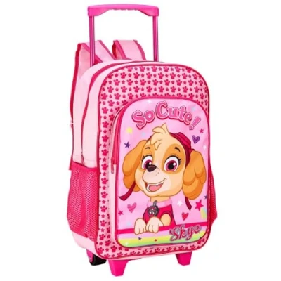 Image of KP Pharma Unisex Kid&#039;s Premium Trolley Backpack Bag, Pink &amp; Red/Skye, Pack of 1