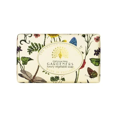 Image of The English Soap Company Vintage Wrapped Bar, Gardners Shea Butter Moisturising Bar for Face and Body, Gardeners Grapefruit Scent 190g