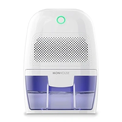 Image of MONHOUSE Dehumidifier 600ml Portable, Compact &amp; Quiet Moisture Absorber Mini Air for Home, Bedroom Damp, Car, Office, Garage, Caravan Basement Electric Mould Remover Black
