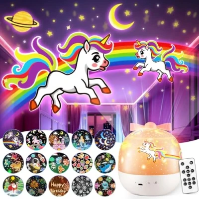 Image of Night Light Kids+15 Films+10 White Noises+Remote, 144 Lightings Star Projector Projector, USB Rechargeable+360Rotate Baby Light, Sensory Lights