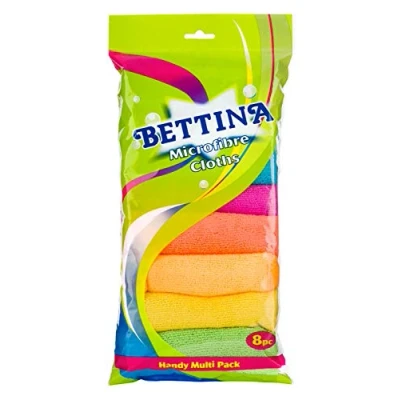 Image of Bettina Microfibre Cleaning Cloths Soft Absorbent Polishing Dusters 28 x 28cm (8 Cloths)