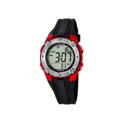 Image of Calypso Unisex Digital Watch with LCD Dial Display and Black Plastic Strap K5685/6