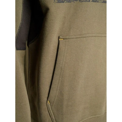 Image of JCB Horton Hoodie, Large Made with 80% Cotton &amp; 20% Polyester Hoodies for Men Branding Details Mens Clothes Cordura Fabric Elbow Patches 320gsm Olive/Black