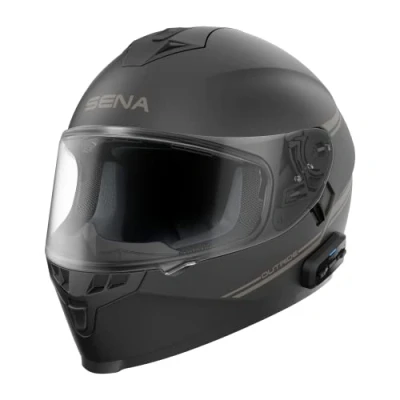 Image of Sena OutRide ECE Full Face Motorcycle Helmet with Integrated Bluetooth Intercom and Smartphone Connectivity (Matte Black, XXL)
