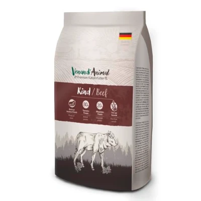 Image of Venandi Animal Premium dry cat food beef, 1 pack (1 x 6.5kg), grain free with lots of fresh meat