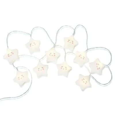 Image of Set of 10 Battery Powered Star Fairy String Lights, Decoration Lights for Kids Bedroom