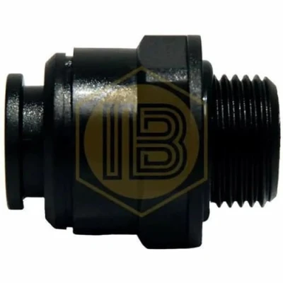 Image of Metric John Guest, Speedfit Straight Adaptor 6mm Tube OD x 1/4&quot; BSP Thread