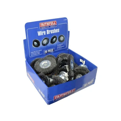 Image of Faithfull Wire Brush Assortment 20 Piece FAIWBA20