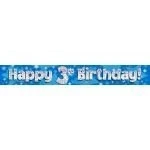 Image of Oaktree UK 9ft Banner Happy 3rd Birthday Blue