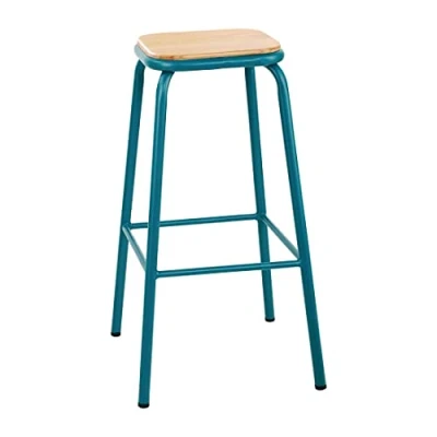 Image of Bolero Cantina High Stools with Wooden Seat Pad Teal (4 pack)