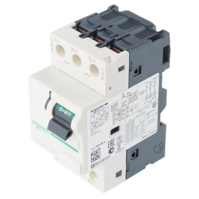 Image of Schneider Electric, Motor circuit breaker, TeSys GV2, 3P, 10 A, magnetic, toggle control, screw clamp terminals, GV2LE14