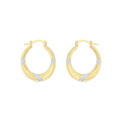 Image of Tuscany Silver Women&#039;s Sterling 9 ct Gold Bonded 21 mm Round Graduated Creole Earrings