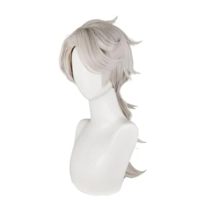 Image of Game Cosplay Wig Silver Hair Long Straight Side Part Heat Resistant Halloween Costume Party