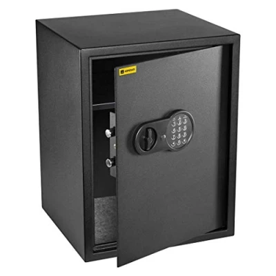 Image of Homesafe HV50E Electronic Safe, Security Box 50x35x35cm (HxWxD) for Home, Office, Hotel Business, Cash Money, Document, Jewelry, Storage 56L, Carbon Satin Black