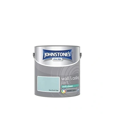 Image of Johnstone&#039;s Wall &amp; Ceiling Paint New Duck Egg Soft Sheen Finish Emulsion Fantastic Coverage Easy to Apply Dry in 1 2 Hours 12m2 per Litre 2.5L