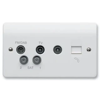 Image of Mk K3566DABWHI 2 Gang TV/FM Dab/ SATX2 Quadplexer with BT andTV Secondary