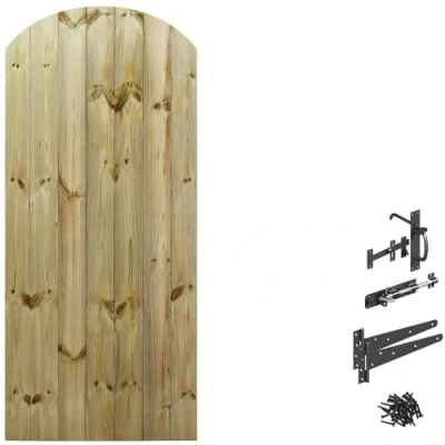 Image of Bespoke Custom Made to Measure Wooden Garden Gate/Tongue &amp; Groove Arch Top[6ft Tall (180cm),Upto 750mm Wide,Suffolk Latch]