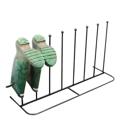 Image of Neo Steel Black Powder Coated Boot Rack Wellie Welly Holder Stand Storage (4 Pair)