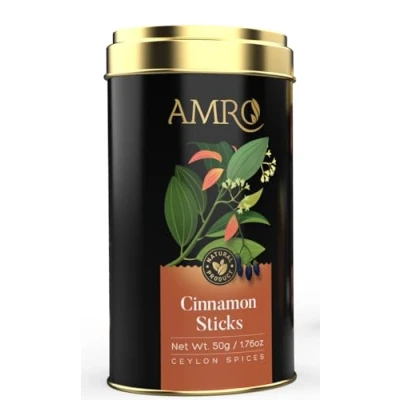 Image of Pure Ceylon Cinnamon Sticks 50g (1.76 oz), 100% all natural, No additives, flavor enhancers, or artificial flavors.