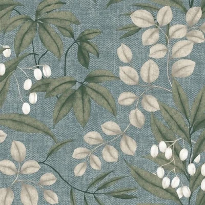 Image of Superfresco Easy Persephone Duck Egg Blue Floral Wallpaper Paste The Wall Classy intertwining Leaves Textured Design Feature or 4 Suitable for Any Room