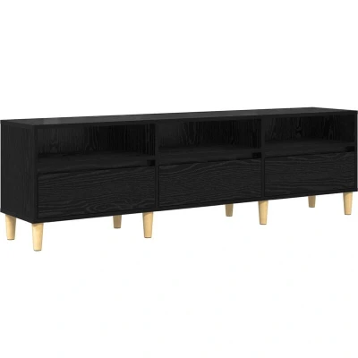 Image of vidaXL TV Cabinet Black oak 150 x 30 45 cm Engineered wood