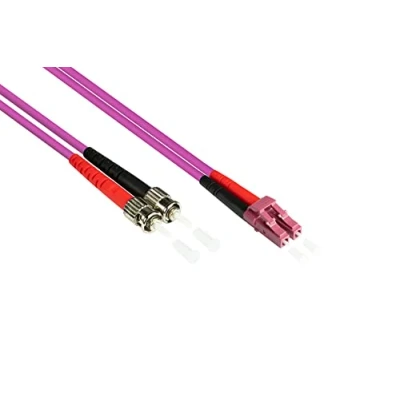 Image of Good Connections LWL Duplex Patch Cable LC to SC Multimode 50/125 Inch Fibre Optic pink OM4 Violett/Pink 2 m