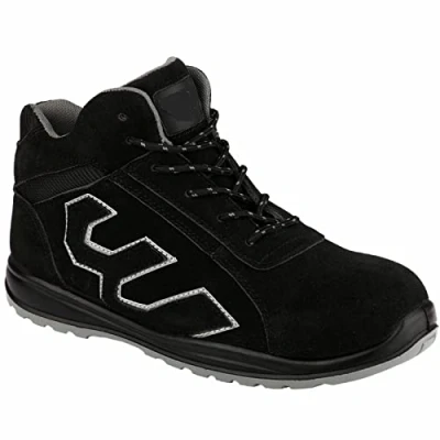 Image of Men&#039;s Leather Lightweight Steel Toe Cap Shock Absorbing Heel Safety Work Boots Trainers Lace Up Shoes UK Sizes 6 12 (Black WF33, UK_Footwear_Size_System, Adult, Men, Numeric, Medium, Numeric_7)
