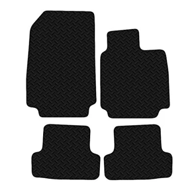 Image of Carsio Car Mats 4pc Set For Renault Clio 2009 Onwards Tailored Fit Rubber Floor Mat Complete Accessory Black Custom Fitted Anti Slip Backing, Heavy Duty &amp; Waterproof