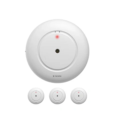 Image of X Sense Standalone Water Leak Sensor Alarm Detector, Mini Flood with 110 dB Audio Alarm, Battery Powered, for Kitchens, Basements, Sinks, Tanks, Pools, WS01, 3 Pack